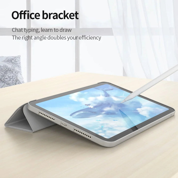 Magnetic Absorption Origami Smart TPU + PU Leather Case Tablet Cover for iPad mini (2024) / mini (2021) - Midnight Green - 6