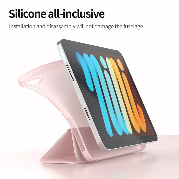 Magnetic Absorption Origami Smart TPU + PU Leather Case Tablet Cover for iPad mini (2024) / mini (2021) - Midnight Green - 7