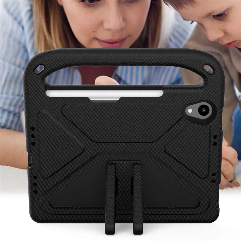 Shockproof Kickstand Design Hard EVA Tablet Case for iPad mini (2024) / mini (2021) - Black - 6