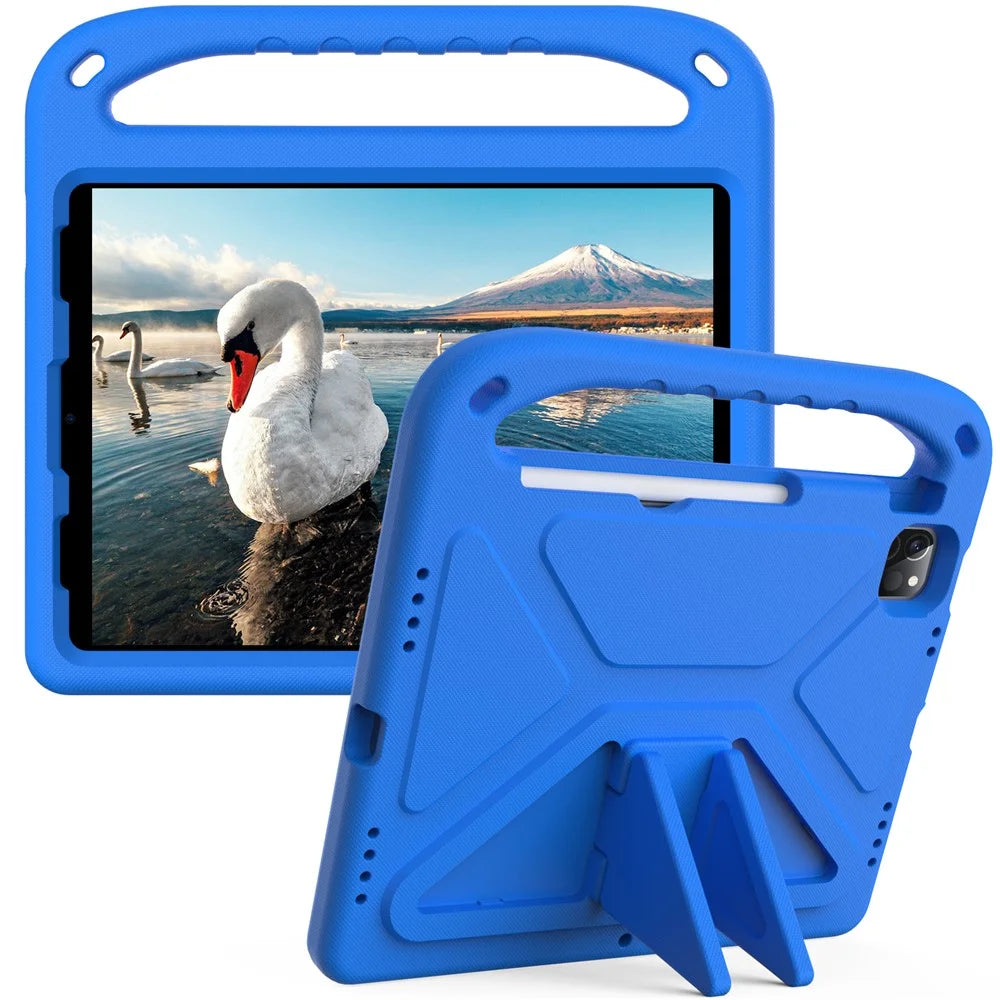 Shockproof Kickstand Design Hard EVA Tablet Case Cover with Handle for iPad Pro 11 (2022) /  (2021) / (2020) / (2018) / iPad Air (2020) / Air (2022) - Blue - 1