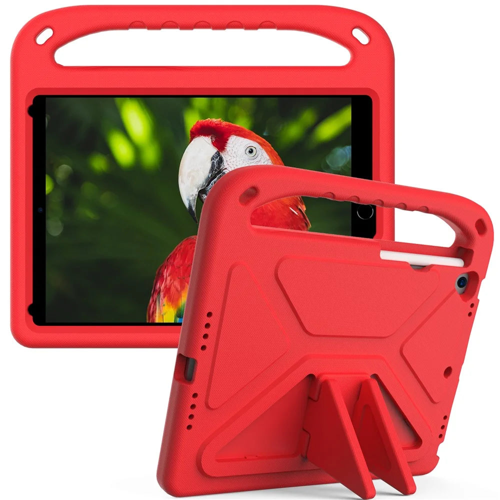 Kickstand Design Hard EVA Tablet Protective Case Cover with Handle for iPad 10.2 (2020)/(2019)/(2021) - Red - 1