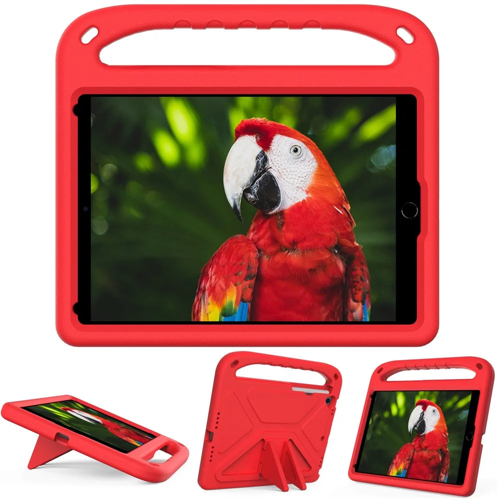 Kickstand Design Hard EVA Tablet Protective Case Cover with Handle for iPad 10.2 (2020)/(2019)/(2021) - Red - 2