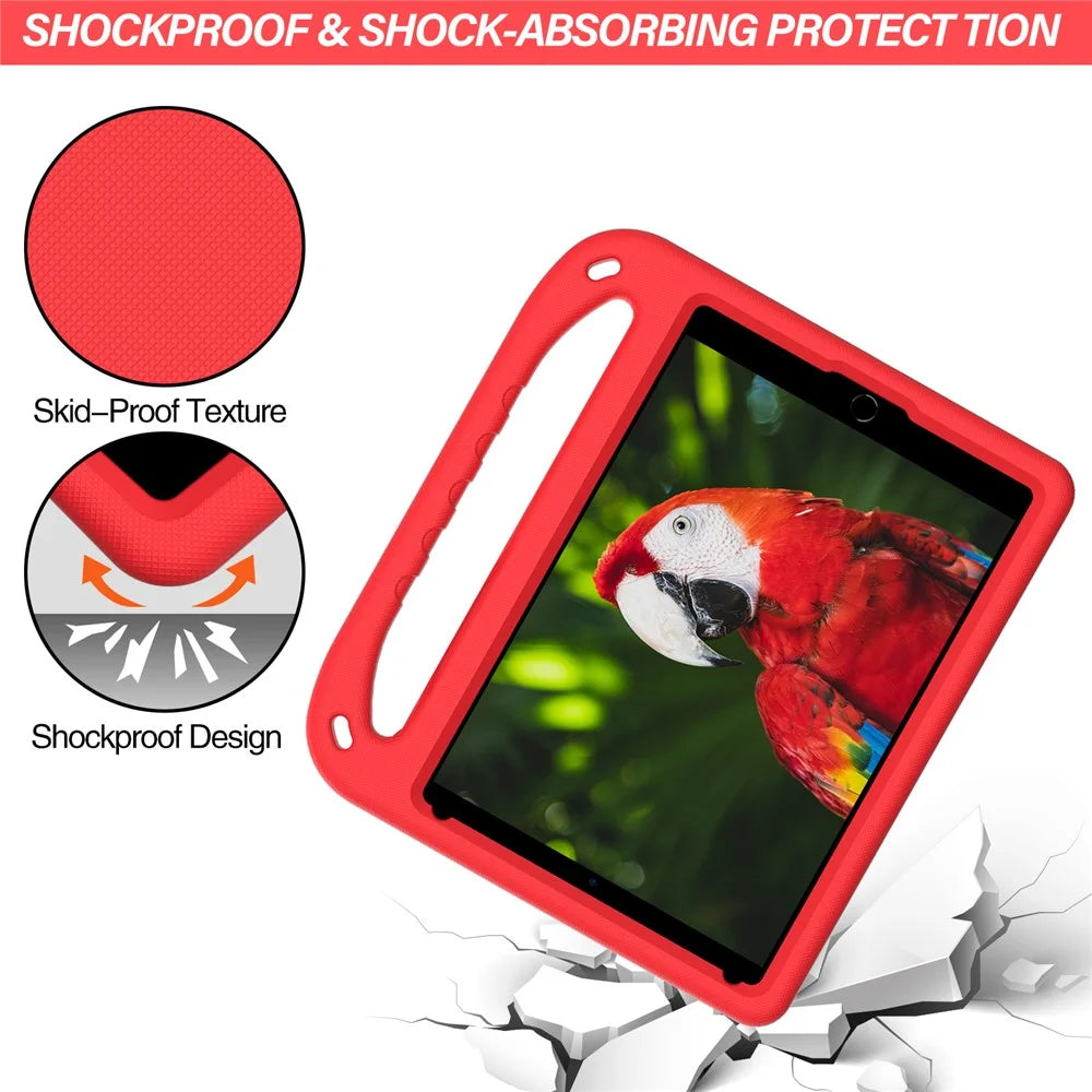 Kickstand Design Hard EVA Tablet Protective Case Cover with Handle for iPad 10.2 (2020)/(2019)/(2021) - Red - 3