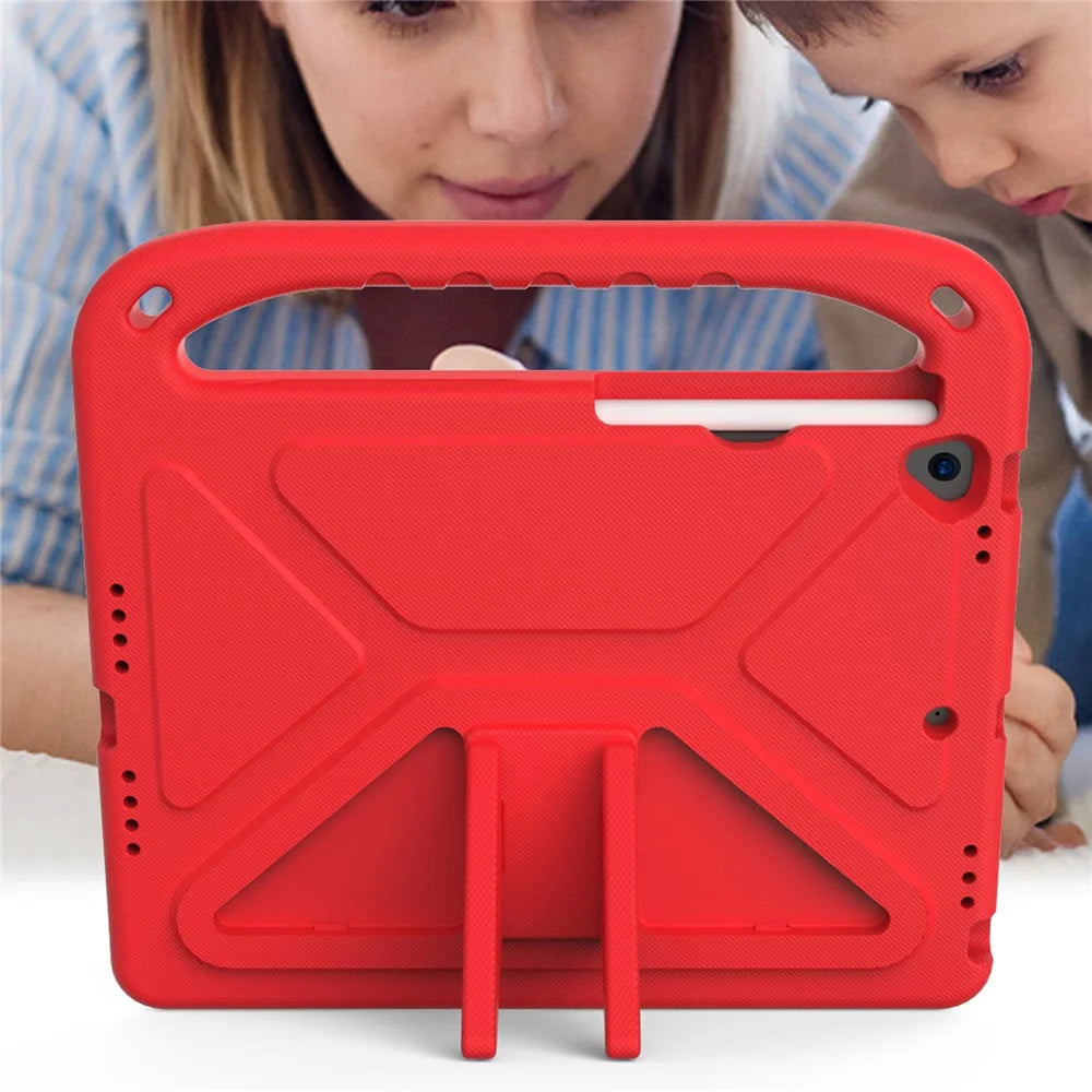 Kickstand Design Hard EVA Tablet Protective Case Cover with Handle for iPad 10.2 (2020)/(2019)/(2021) - Red - 6