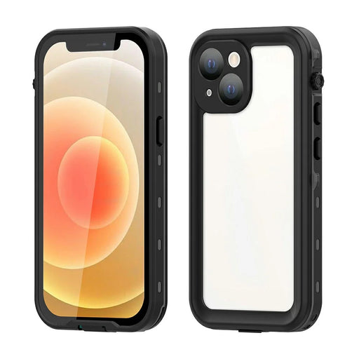 REDPEPPER Dot+ Series Transparent Back IP68 Waterproof IP6X Dustproof PC+TPU+PET Phone Case for iPhone 13 mini 5.4 inch - Black - 2