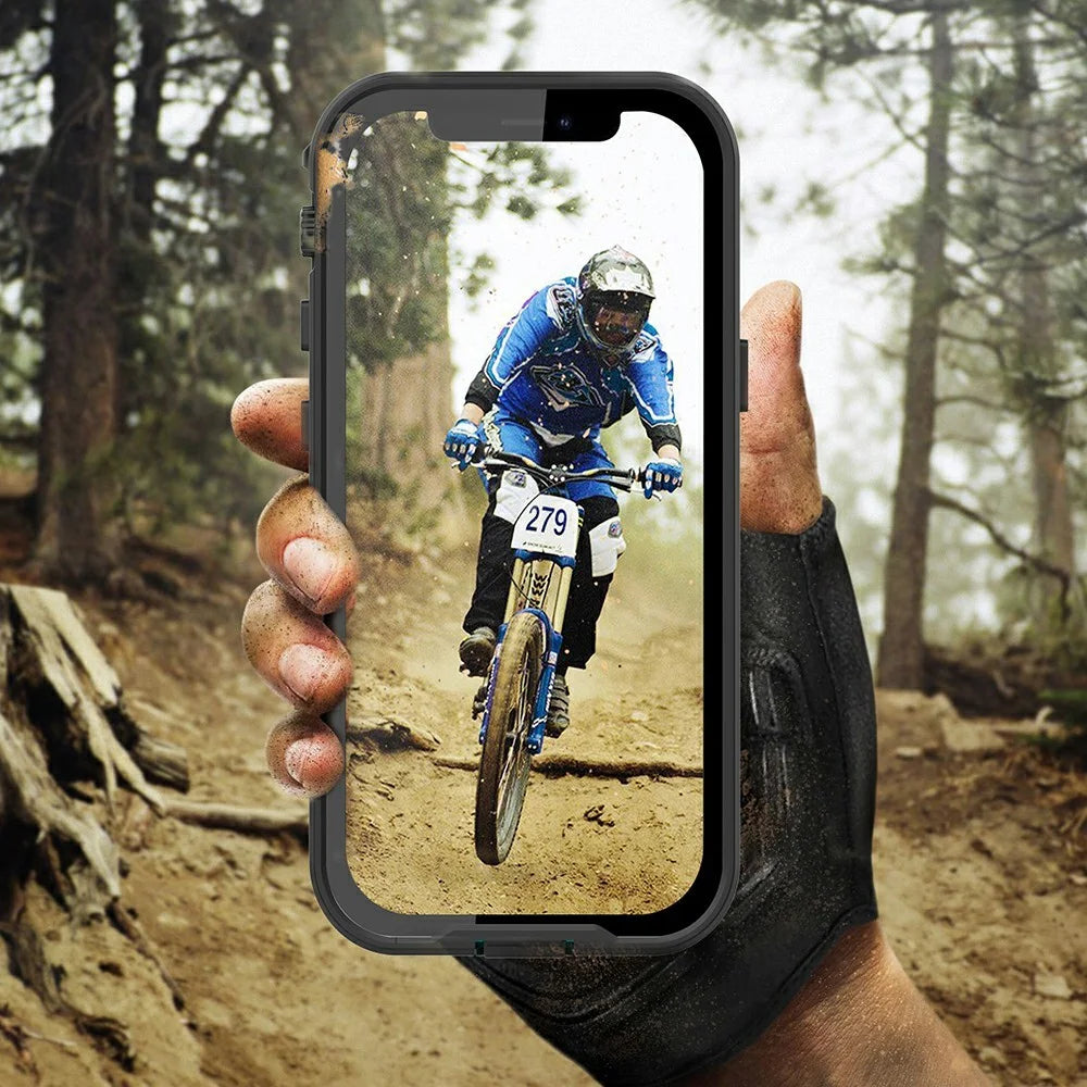 REDPEPPER Dot+ Series Transparent Back IP68 Waterproof IP6X Dustproof PC+TPU+PET Phone Case for iPhone 13 mini 5.4 inch - Black - 7