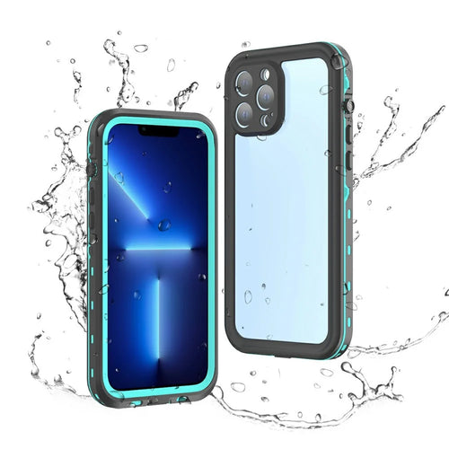 REDPEPPER Dot+ Series Anti-Snow IP68 Waterproof IP6X Dustproof Transparent Back Hybrid Phone Case for iPhone 13 Pro Max 6.7 inch - Blue - 1