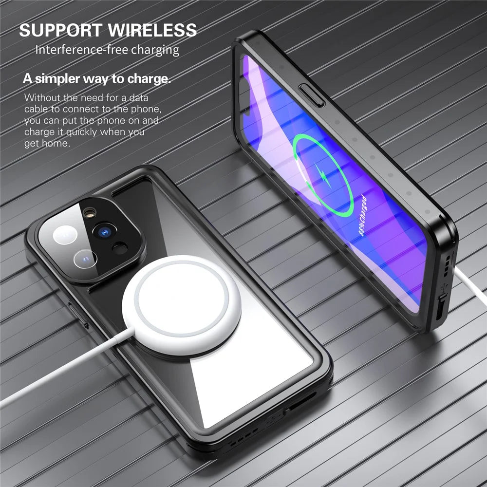 REDPEPPER PRO Series Drop-proof IP68 Waterproof Scratch Resistant Transparent Phone Case for iPhone 13 Pro 6.1 inch - 2