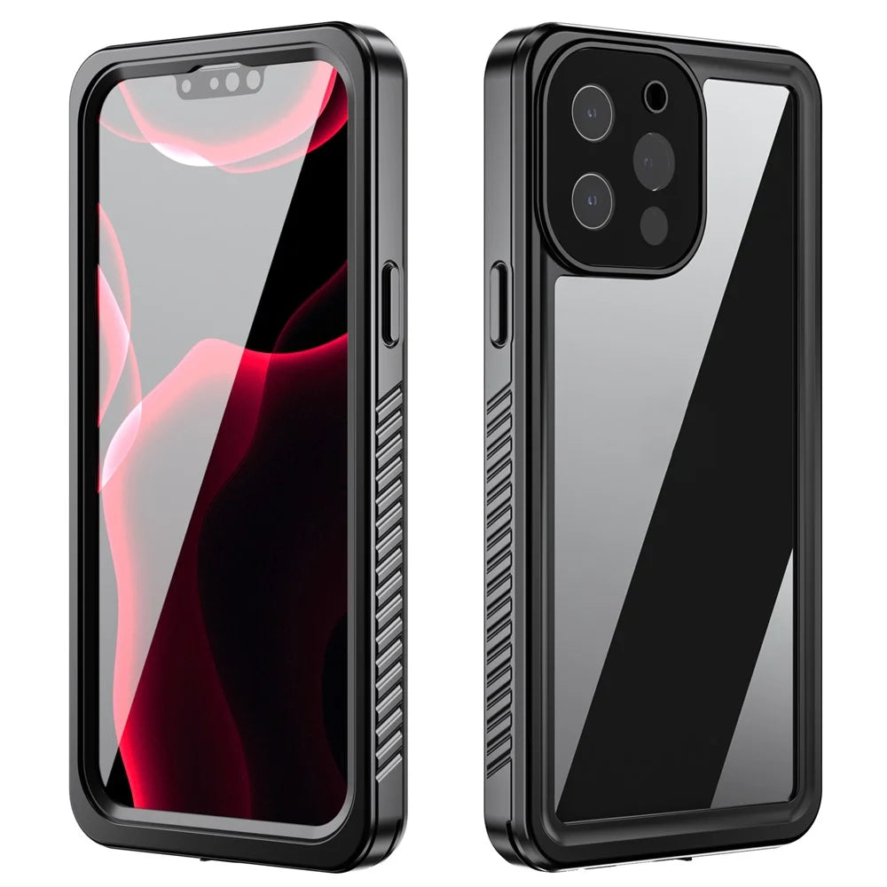 IP68 Waterproof IP6X Anti-dust Transparent Back TPU+PC+PET Hybrid Phone Case for iPhone 13 Pro Max 6.7 inch - 1