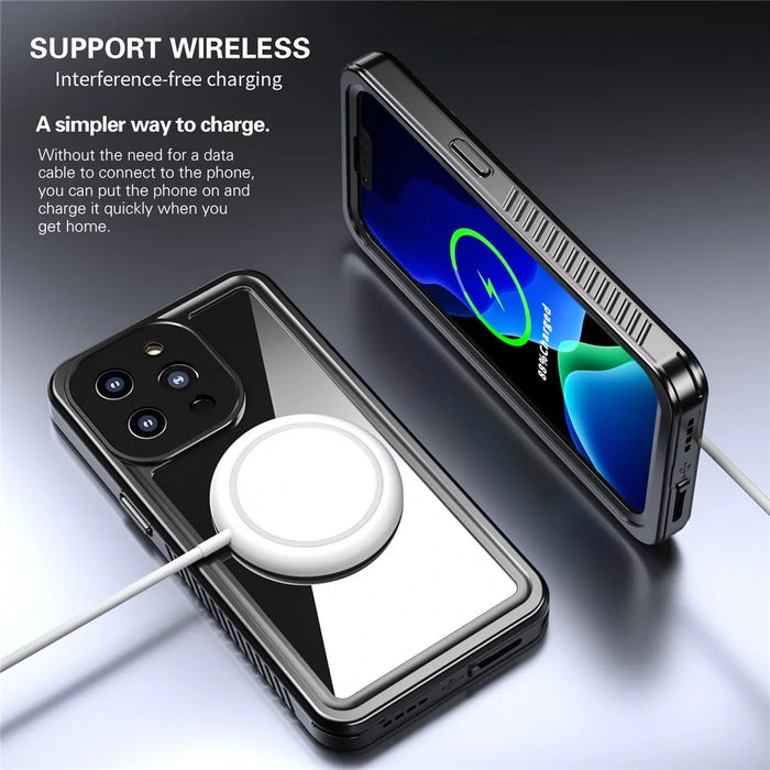 FS Anti-Drop Series IP68 Light Slim Impact-Resistant Waterproof Clear Phone Case for iPhone 13 Pro 6.1 inch - 2