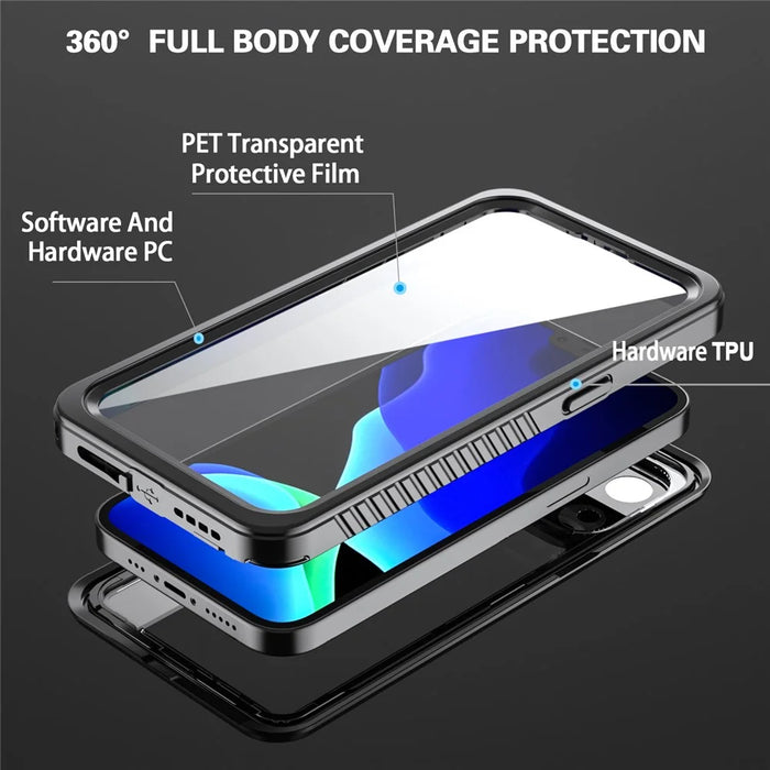 FS Anti-Drop Series IP68 Light Slim Impact-Resistant Waterproof Clear Phone Case for iPhone 13 Pro 6.1 inch - 7