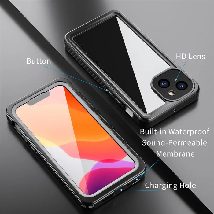 FS Anti-Drop Series IP68 Lightweight Thin Waterproof Transparent Phone Case for iPhone 13 mini 5.4 inch - 7