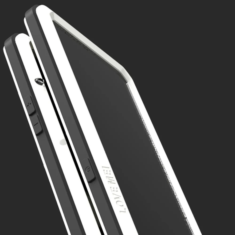 LOVE MEI Full-Body Rugged Metal Bumper Silicone Case with Tempered Glass Film for iPhone 13 6.1 inch - White - 5