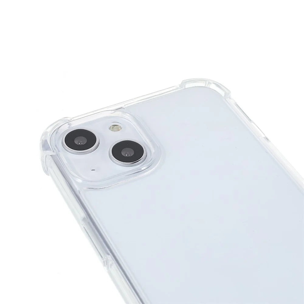 Transparent Acrylic + TPU Hybrid Phone Case Cover with Textile Lanyard for iPhone 13 6.1 inch - Jujube Red - 5