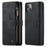 For iPhone 13 Phone Cases with Strap CASEME C30 Zipper Multiple Card Holder PU Leather Cover - Black - 1