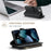 For iPhone 13 Phone Cases with Strap CASEME C30 Zipper Multiple Card Holder PU Leather Cover - Black - 3