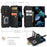 For iPhone 13 Phone Cases with Strap CASEME C30 Zipper Multiple Card Holder PU Leather Cover - Black - 7