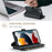 For iPhone 13 Pro Max Phone Cases with Strap CASEME C30 Zipper Multiple Card Holder PU Leather Cover - Black - 2