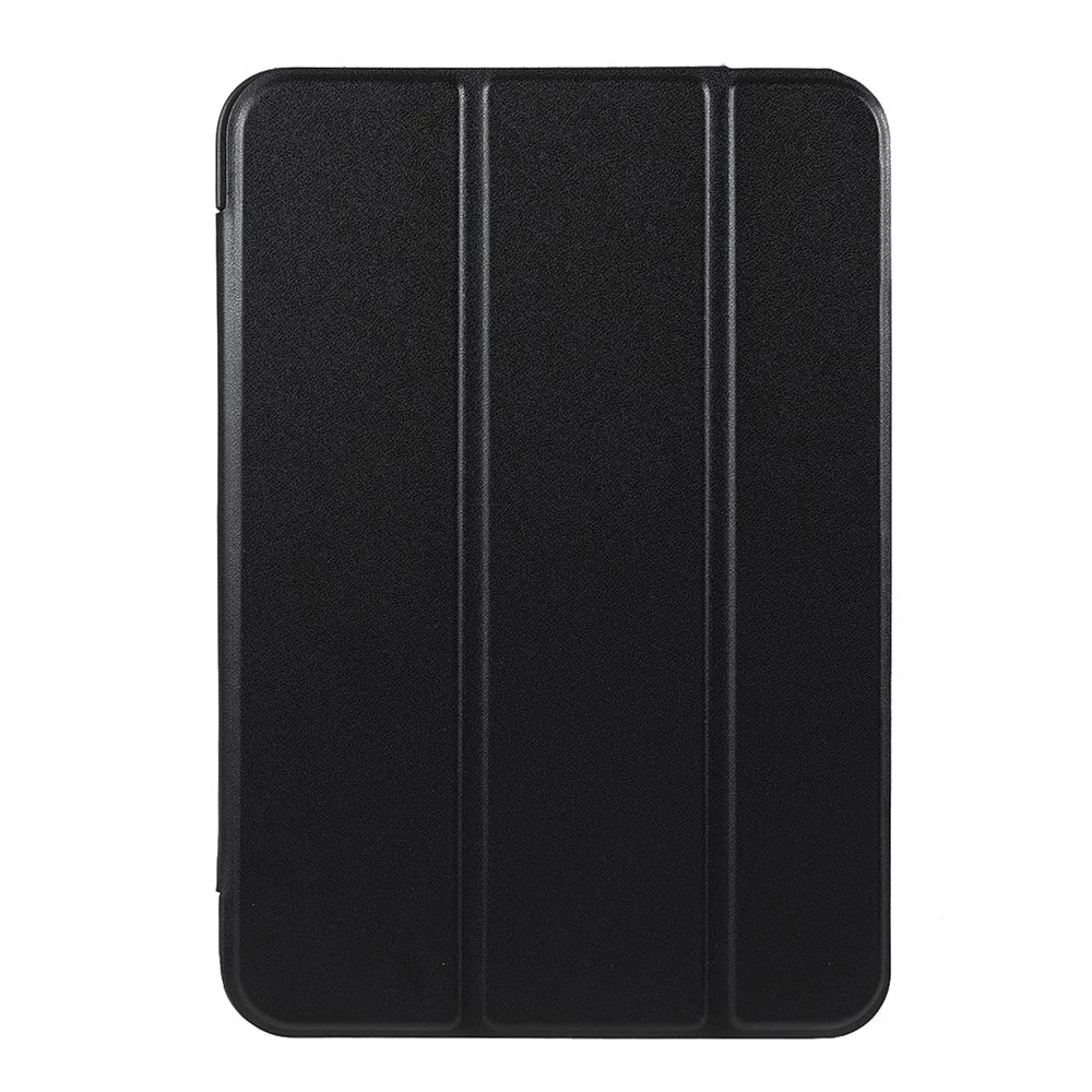 Tri-Fold Stand Silicone + PU Leather Tablet Case Cover for Apple iPad mini (2024) / mini (2021) - Black - 2