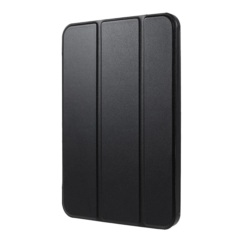 Tri-Fold Stand Silicone + PU Leather Tablet Case Cover for Apple iPad mini (2024) / mini (2021) - Black - 3
