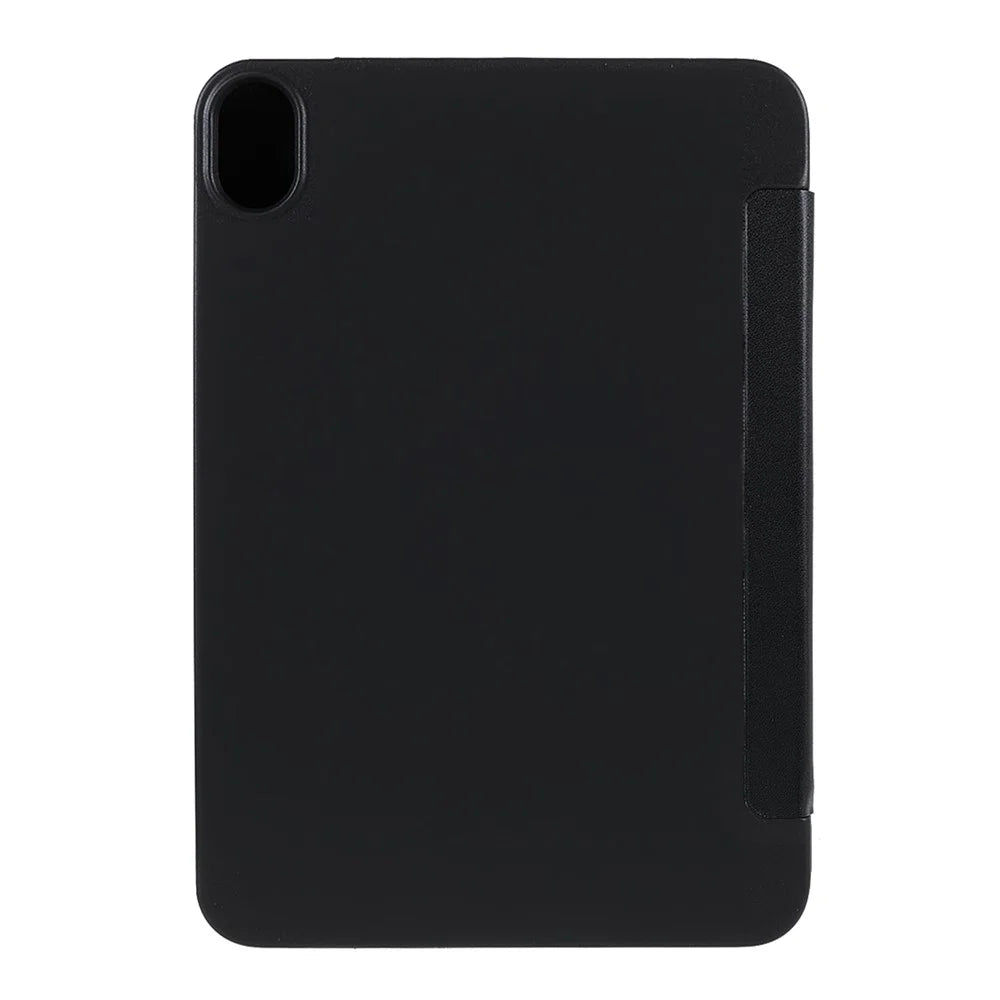 Tri-Fold Stand Silicone + PU Leather Tablet Case Cover for Apple iPad mini (2024) / mini (2021) - Black - 4
