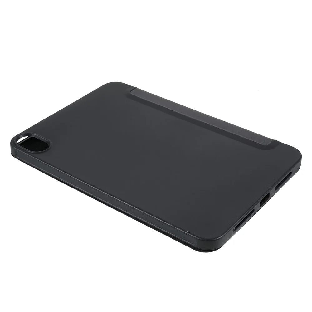 Tri-Fold Stand Silicone + PU Leather Tablet Case Cover for Apple iPad mini (2024) / mini (2021) - Black - 6