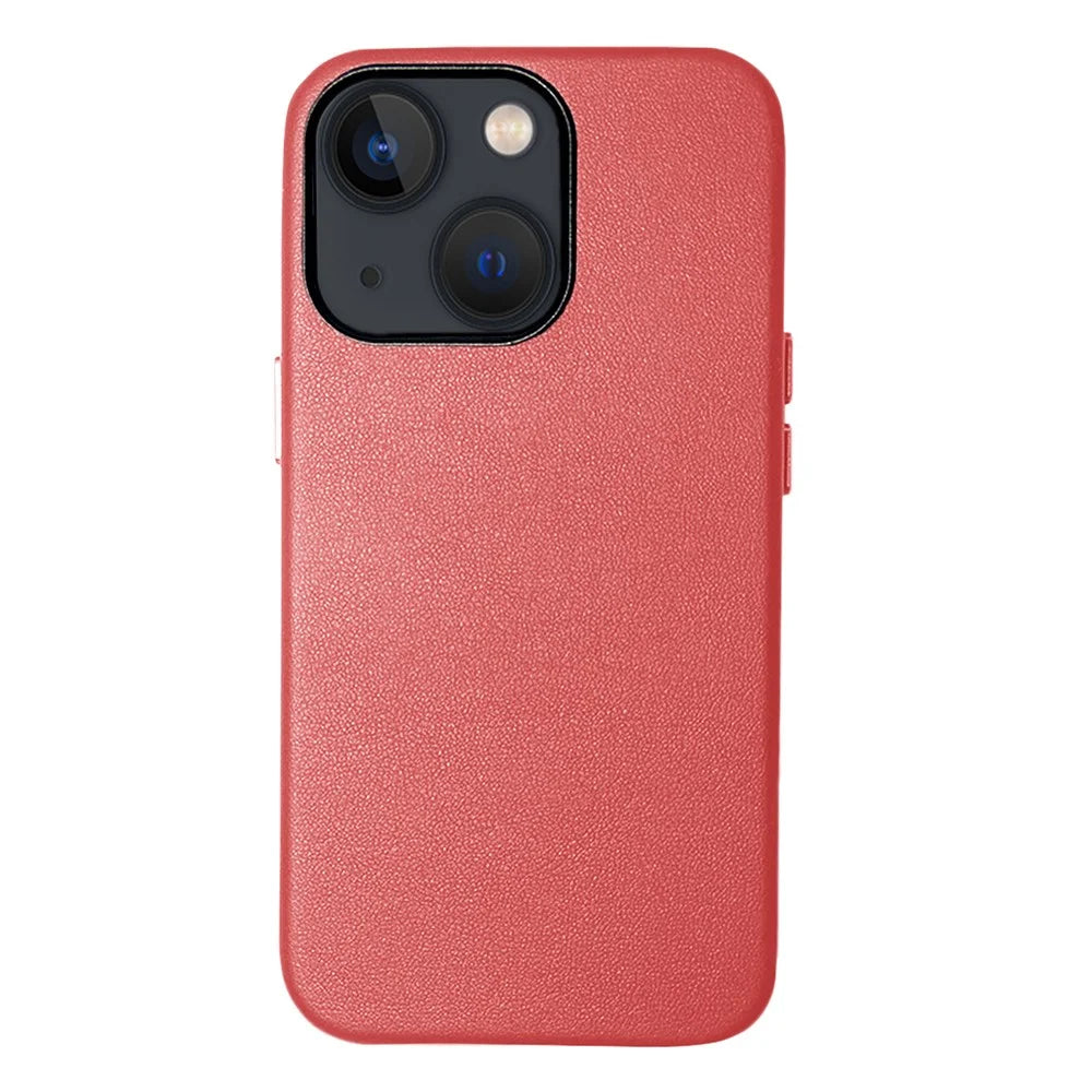 For iPhone 13 6.1 inch Scratch Resistant Quality PU Leather and TPU Phone Case Protective Phone Cover - Red - 1