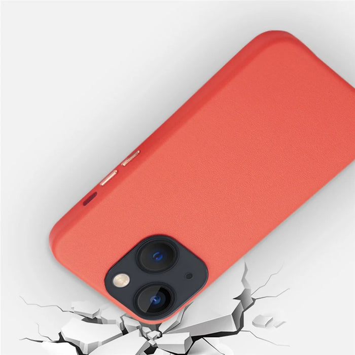For iPhone 13 6.1 inch Scratch Resistant Quality PU Leather and TPU Phone Case Protective Phone Cover - Red - 7