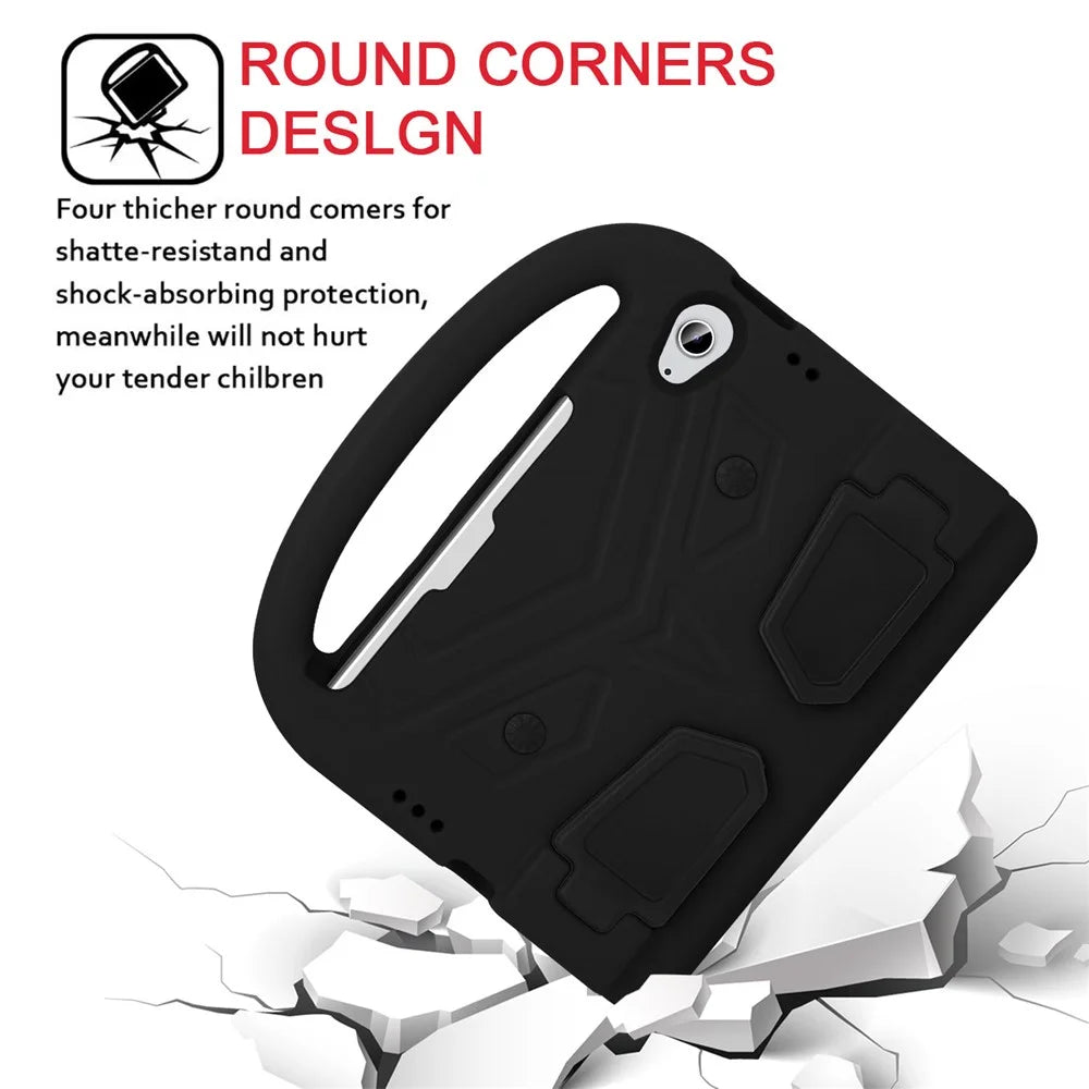 Sparrow Style Portable Handle EVA Tablet Case Shell Cover Protector with Kickstand for iPad mini (2024) / mini (2021) - Black - 2