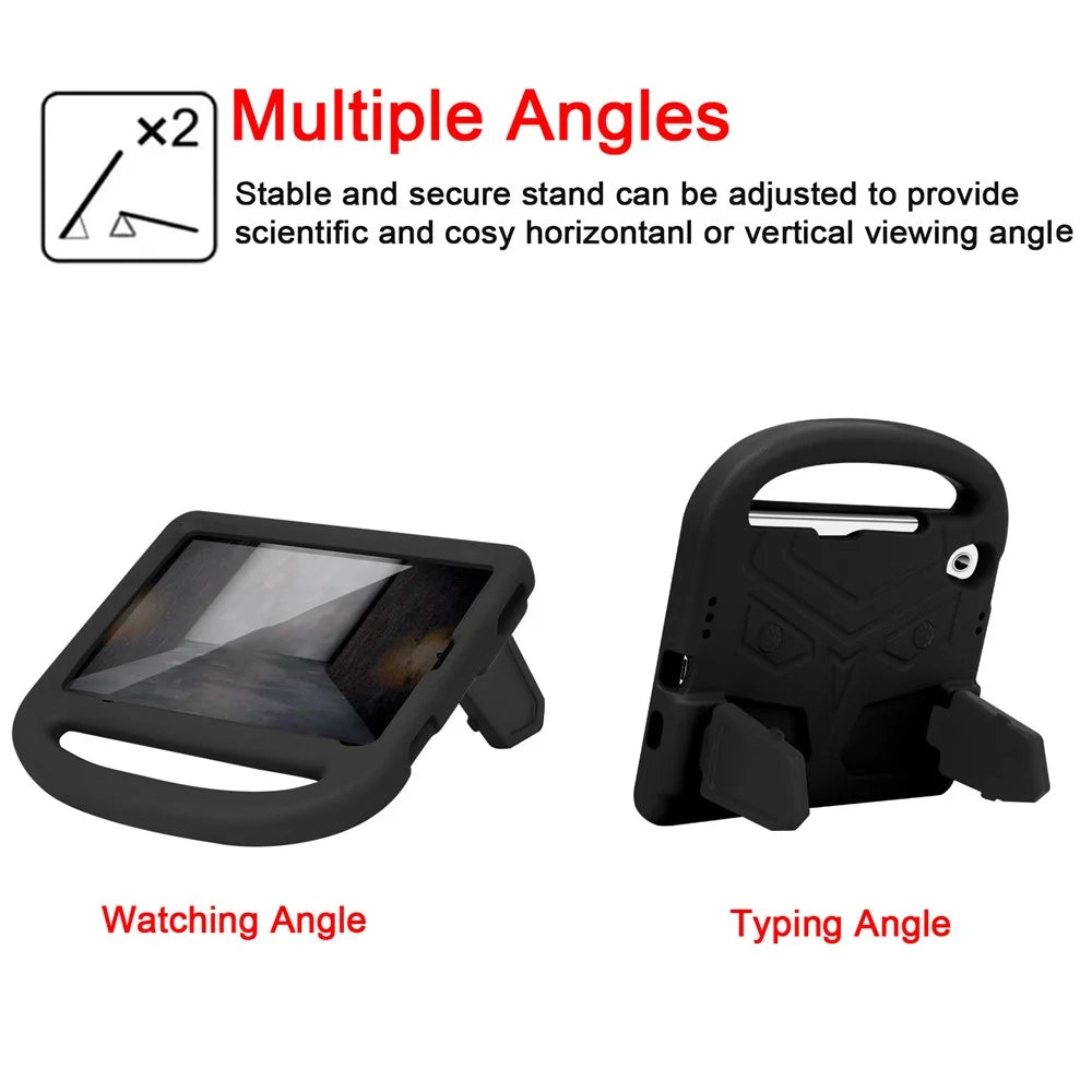 Sparrow Style Portable Handle EVA Tablet Case Shell Cover Protector with Kickstand for iPad mini (2024) / mini (2021) - Black - 5