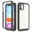 PET Screen Protector TPU + PC Full Coverage Hybrid Case Phone Shell for iPhone 13 mini 5.4 inch - Black - 1
