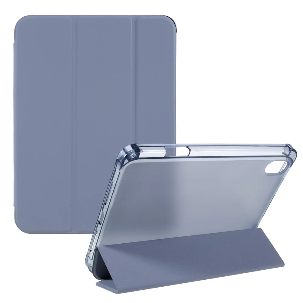 Tripod Stand PU Leather+TPU Tablet Protective Case Shell with Pen Slot for iPad mini (2024) / mini (2021) - Purple - 1