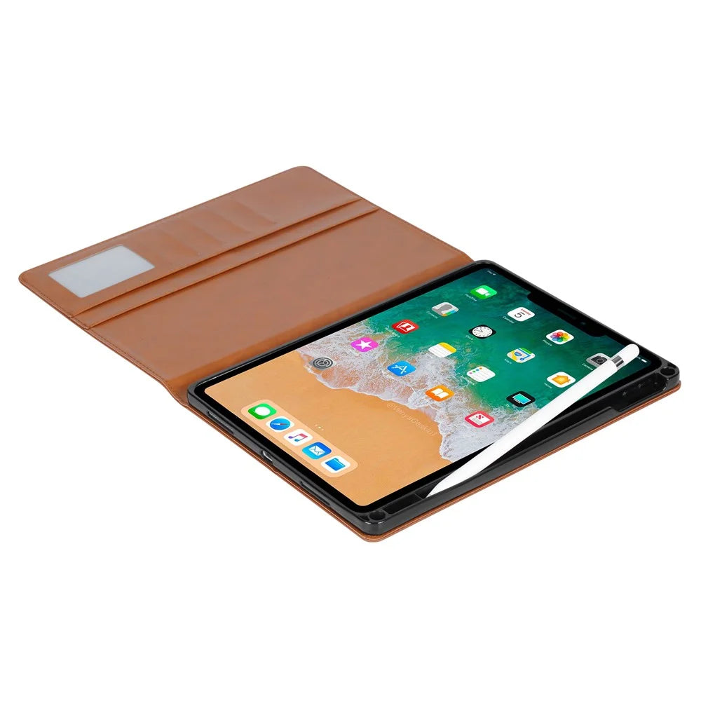 Stand Wallet Design Leather Tablet Cover Case with Pen Slot for iPad mini (2024) / mini (2021) - Brown - 5