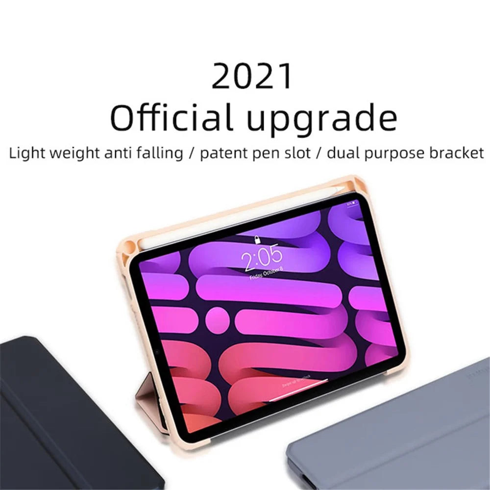 MUTURAL Lightweight PC+TPU Tablet Cover Portable Protective Case with Pencil Holder for iPad mini (2024) / mini (2021) - Black - 3
