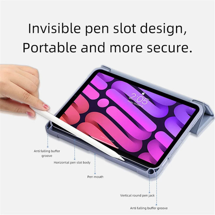 MUTURAL Lightweight PC+TPU Tablet Cover Portable Protective Case with Pencil Holder for iPad mini (2024) / mini (2021) - Black - 7