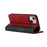 Bi-color Splicing Design Auto-absorbed PU Leather Wallet Phone Shell Case for iPhone 13 6.1 inch - Red/Black - 4