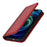 Bi-color Splicing Design Auto-absorbed PU Leather Wallet Phone Shell Case for iPhone 13 6.1 inch - Red/Black - 6