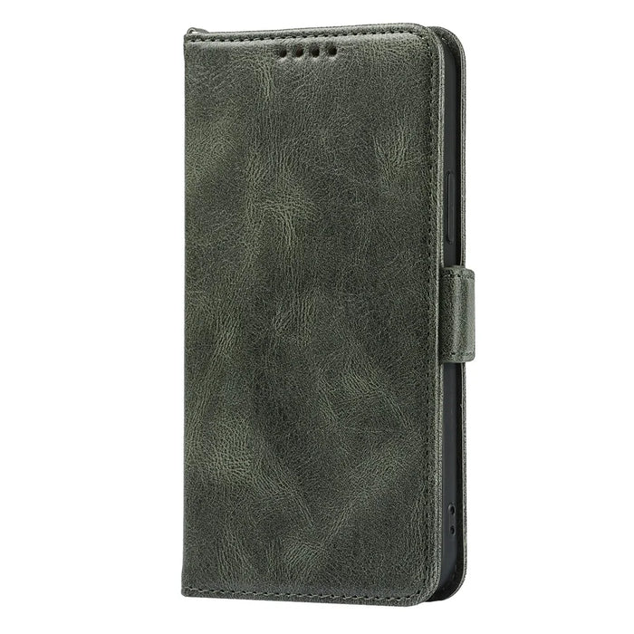 Scratch Resistant RFID Blocking Flip Phone Case Magnetic Closure Wallet Phone Cover Shell for iPhone 13 6.1 inch - Green - 2