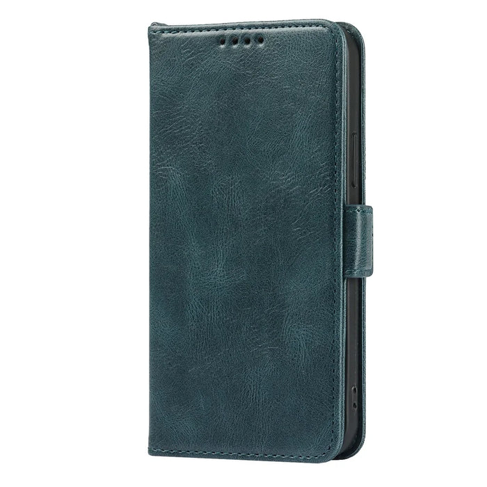 Flip Phone Case With Strap Supporting Stand RFID Blocking Magnetic Closure Wallet Phone Cover for iPhone 13 Pro 6.1 inch - Blue - 2