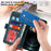 Flip Phone Case With Strap Supporting Stand RFID Blocking Magnetic Closure Wallet Phone Cover for iPhone 13 Pro 6.1 inch - Blue - 7