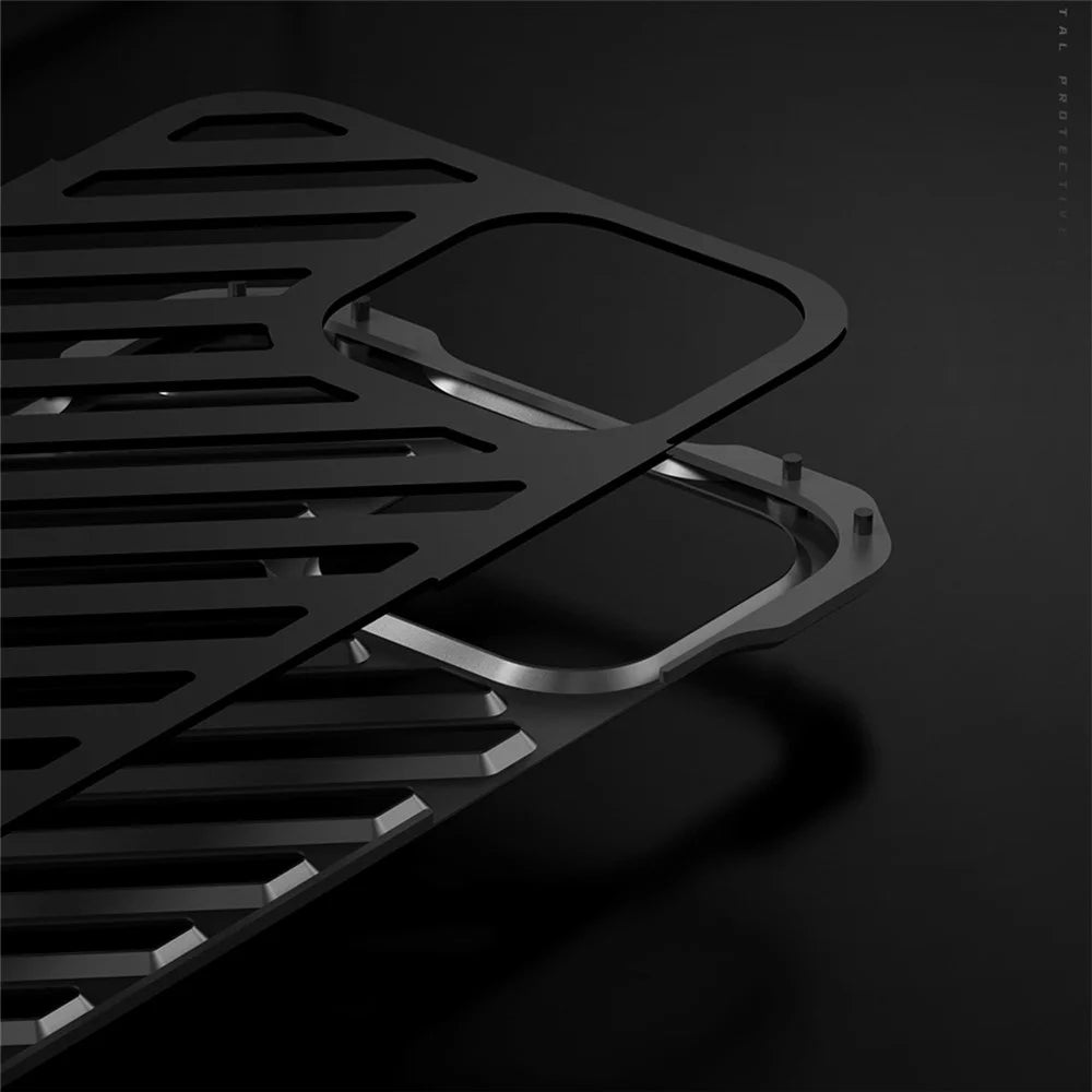 R-JUST RJ-50 Hollow Design Aluminum Armor Full-Body Protection Metal Case with Lens Protector for iPhone 13 6.1 inch - 4