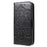 Imprinting Mandala Flower PU Leather Phone Stand Cover Wallet Case with Strap for iPhone 14 / 13 - Black - 2