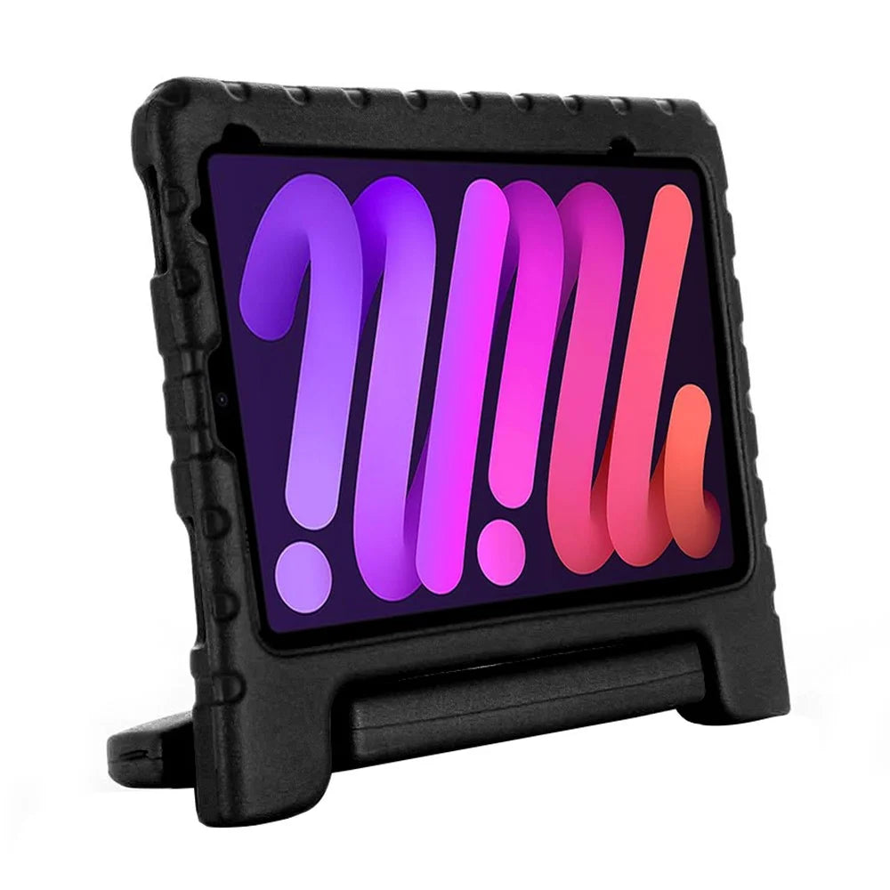 Shockproof Kickstand EVA Protective Tablet Case Cover for iPad mini (2024) / mini (2021) - Black - 1