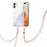 Case with Shoulder Strap IMD IML Flower Pattern TPU Back Cover for iPhone 12 / 12 Pro 6.1 inch - White 006 - 2