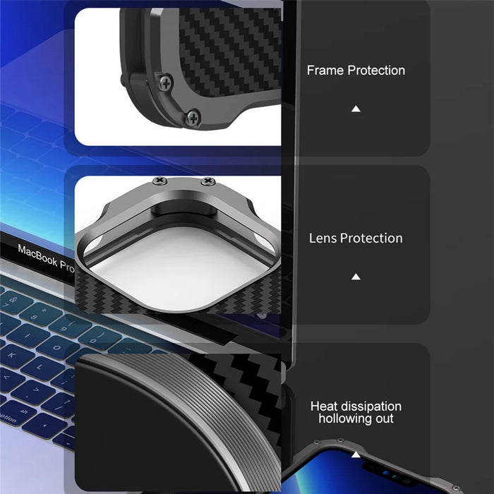 R-JUST Compatible with MagSafe Charging Back Hollow Heat Dissipation Aluminum Alloy Phone Case for iPhone 13 6.1 inch - Grey - 2