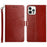 Y-shaped Line Imprinted Full Protection Leather Phone Case Stand Wallet Cover with Strap for iPhone 13 Pro Max 6.7 inch - Wine Red - 1