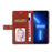Y-shaped Line Imprinted Full Protection Leather Phone Case Stand Wallet Cover with Strap for iPhone 13 Pro Max 6.7 inch - Wine Red - 4