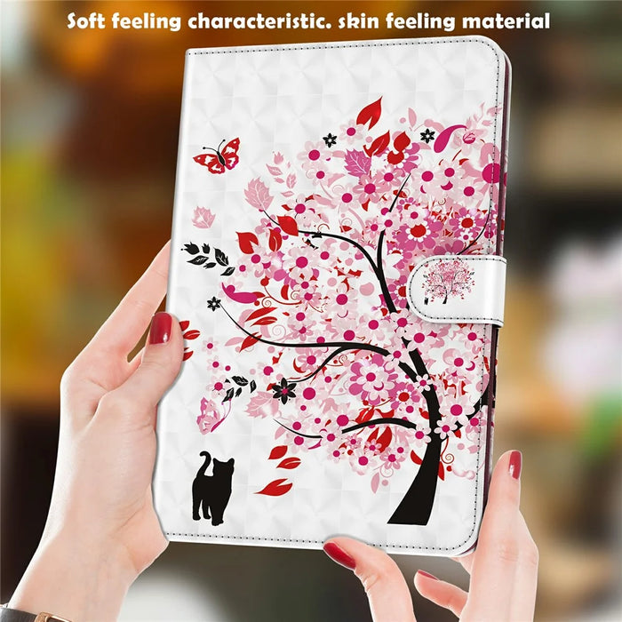 Pattern Printing Full Protection PU Leather Wallet Stand Tablet Case Cover for iPad mini (2024) / mini (2021) - Wish Tree - 6