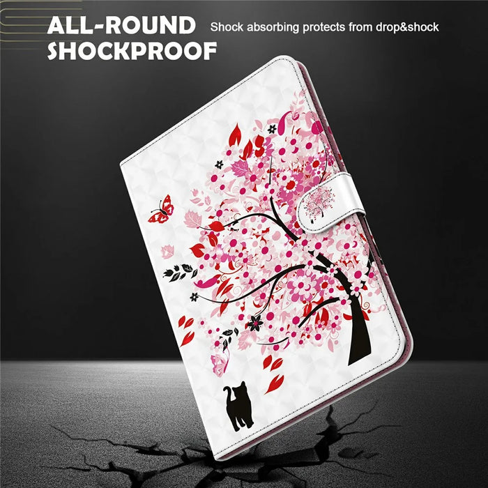 Pattern Printing Full Protection PU Leather Wallet Stand Tablet Case Cover for iPad mini (2024) / mini (2021) - Wish Tree - 7