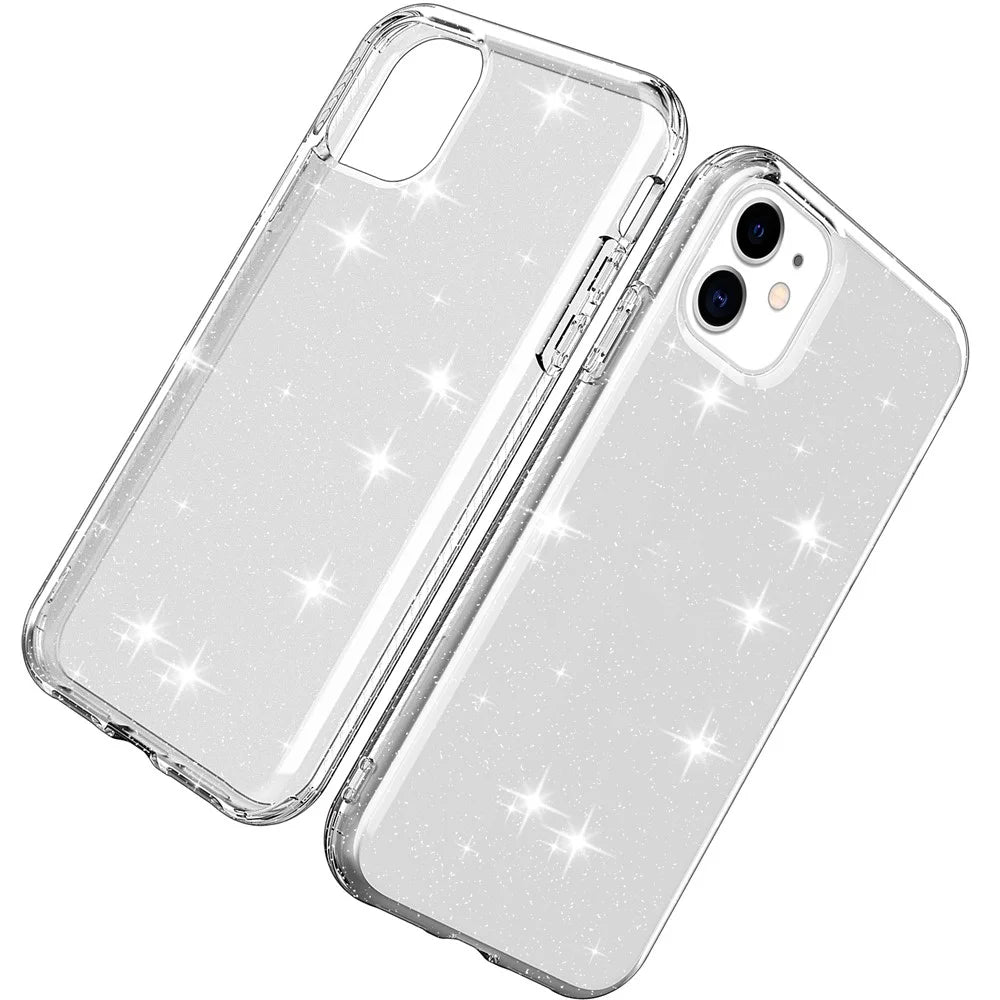 GW18 Clear Glitter Sparkly Light Anti-Drop Shockproof Soft TPU Case Cover for iPhone 11 6.1 inch - Transparent - 2